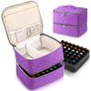 DreamGenius Nail Polish Organizer Case Holds 42 Bottles, Portable Double-Layer Nail Polish Storage Bag with Adjustable Dividers for Manicure Tools, Purple view 1