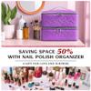 DreamGenius Nail Polish Organizer Case Holds 42 Bottles, Portable Double-Layer Nail Polish Storage Bag with Adjustable Dividers for Manicure Tools, Purple view 3