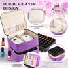 DreamGenius Nail Polish Organizer Case Holds 42 Bottles, Portable Double-Layer Nail Polish Storage Bag with Adjustable Dividers for Manicure Tools, Purple view 4