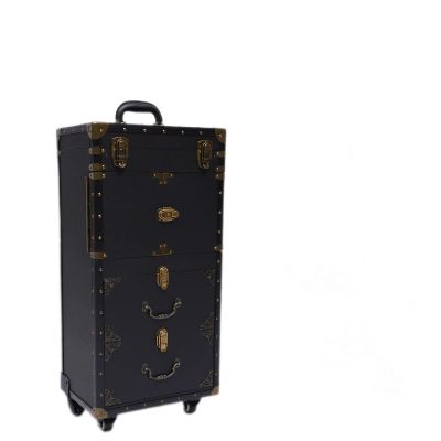 CNCEST Beauty Salon Luggage, Rolling Lockable Makeup Train Case, Spa Beauty Hairdressing Barber Tool Organizer, with Hair Dryer Holder