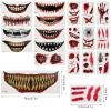 20 Sheets Realistic Waterproof Scary Big Mouth Face Sticker Tattoos - Make Up Stickers for Halloween Cosplay Decor view 2