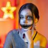 20 Sheets Realistic Waterproof Scary Big Mouth Face Sticker Tattoos - Make Up Stickers for Halloween Cosplay Decor view 3