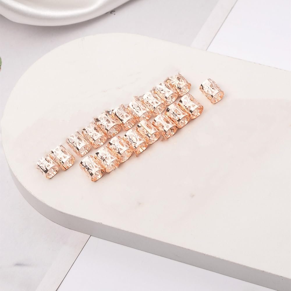 10 pcs of long braid beads jewelry, braid hair ornaments, girl's hair loop, adjustable cuffs, braided hair loop, decorative iron braided hair loop(rose gold)