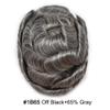 Mens Hair System Toupee for Men Transparent Swiss Lace with Thin Skin mens Hairpiece Bleached Knots Mens Toupee Natural Hairline Men Hair Wigs(7X9"-100% density#1B65 Off Black with 65% Gray) view 2