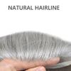 Mens Hair System Toupee for Men Transparent Swiss Lace with Thin Skin mens Hairpiece Bleached Knots Mens Toupee Natural Hairline Men Hair Wigs(8X10"-120% density#580 Medium Light Brown with 80% Gray) view 3