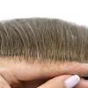 Mens Hair System Toupee for Men Transparent Swiss Lace with Thin Skin mens Hairpiece Bleached Knots Mens Toupee Natural Hairline Men Hair Wigs(7X9"-100% density#630 Light Brown with 30% Gray) view 3