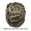 Mens Hair System Toupee for Men Transparent Swiss Lace with Thin Skin mens Hairpiece Bleached Knots Mens Toupee Natural Hairline Men Hair Wigs(8X10"-120% density#730 Very Light Brown with 30% Gray) view 2