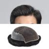 Mens Hair System Toupee for Men Transparent Swiss Lace with Thin Skin mens Hairpiece Bleached Knots Mens Toupee Natural Hairline Men Hair Wigs(7X9"-120% density#1B10 Off Black with 10% Gray) view 1