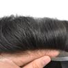 Mens Hair System Toupee for Men Transparent Swiss Lace with Thin Skin mens Hairpiece Bleached Knots Mens Toupee Natural Hairline Men Hair Wigs(8X10"-100% density#1B Off Black) view 3
