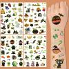 124 Pcs Halloween Temporary Tattoos Glow In Dark For Kids, Waterproof Glowing Luminous Fake Tattoo Stickers for Halloween Party, Jack-O-Lantern, Witch, Ghost Realistic Tattoo Sticker For Boy And Girls view 2