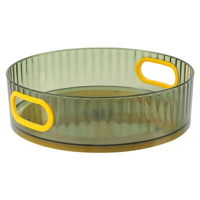 Kichvoe Rotating Makeup Perfume Organizer Transparent Multi-Purpose Storage Tray Handles for Bathroom and Vanity Space-Saving Design for Easy Access to Cosmetics and Accessories