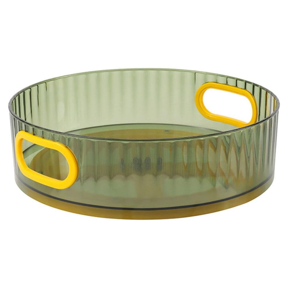 Kichvoe Rotating Makeup Perfume Organizer Transparent Multi-Purpose Storage Tray Handles for Bathroom and Vanity Space-Saving Design for Easy Access to Cosmetics and Accessories