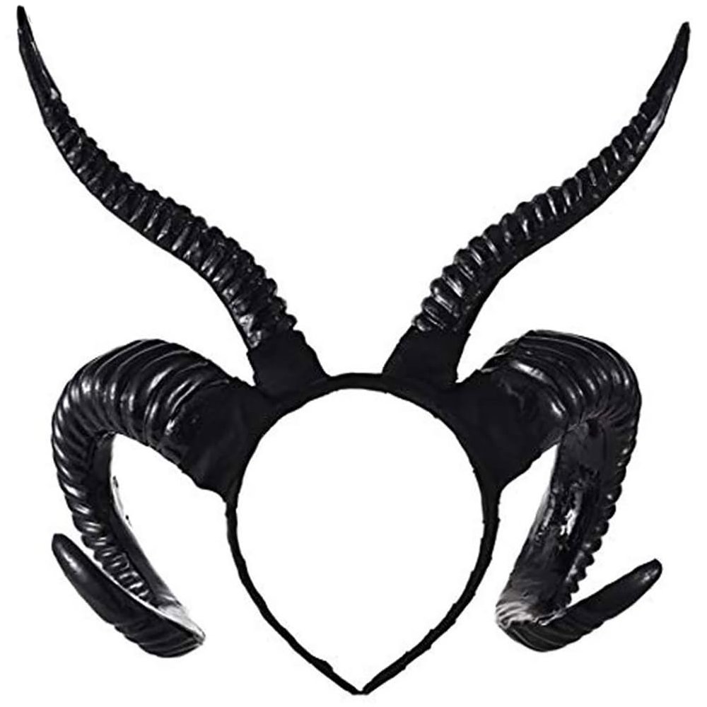 LJJCSFF Black Devil Horns Headband Forest Animal Antelope Horn Headband Gothic Antelope Sheep Horn Headband Cosplay Horns Headpieces