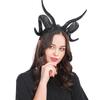 LJJCSFF Black Devil Horns Headband Forest Animal Antelope Horn Headband Gothic Antelope Sheep Horn Headband Cosplay Horns Headpieces view 2