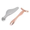2pcs Metal Face Roller Set, Face Roller Massage Sticks, Facial Roller Massager, T Shape Facial Massager Kit, Zinc Alloy Facial Roller Massager Kit for Eye Skin Lift Massage view 1