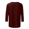 3/4 Length Sleeve Shirts for Women 2023 Casual Summer Blouses Crewneck Floral Printed Cute Tops Loose Fit Pullover view 4
