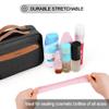 Travel Hanging Toiletry Bag for Women, Large Makeup Bag 8 Leak Proofing Silicone Bottle Covers, Waterproof Cosmetic Bag with Jewelry Organizer Compartment, Toiletries Kit Set, Black view 2