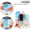 Travel Hanging Toiletry Bag for Women, Large Makeup Bag 8 Leak Proofing Silicone Bottle Covers, Waterproof Cosmetic Bag with Jewelry Organizer Compartment, Toiletries Kit Set, Black view 3
