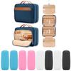COOSKY Travel Hanging Toiletry Bag for Women, Large Makeup Bag 8 Leak Proofing Silicone Bottle Covers, Waterproof Cosmetic Bag with Jewelry Organizer Compartment, Toiletries Kit Set, Navy Blue view 1