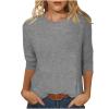 3/4 Length Sleeve Shirts for Women 2023 Casual Summer Blouses Crewneck Floral Printed Cute Tops Loose Fit Pullover view 1