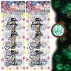 12 Pcs 25mm Hair Ties Hair Accessories for Girls Glitter Galactic Hair Ties with Balls Bubble Twinbead Ponytail Holders (Glow in the Dark Milky Way - Clear) view 1