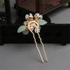 2pcs White Pearl Crystal Flower Hair Comb Hairpin Set, Elegant Bride Bridesmaid Headwear Vintage Hair Pins Hair Sticks Hanfu Handmade Crafts view 4