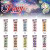 12 Pcs 25mm Hair Ties Hair Accessories for Girls Glitter Galactic Hair Ties with Balls Bubble Twinbead Ponytail Holders (Glow in the Dark Milky Way - Red) view 3
