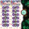 12 Pcs 25mm Hair Ties Hair Accessories for Girls Glitter Galactic Hair Ties with Balls Bubble Twinbead Ponytail Holders (Glow in the Dark Milky Way - Violet) view 1