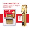 Red by Kiss Professional Blades for Cordless Clipper, Precision 2 Holes Stagger Tooth Replacement Blades with Gold Carbon Steel (Clipper Blade) view 3