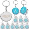 12 Pcs Personalized Mis Quince Party Favors Sweet 16 Custom Girls Quinceanera 18 Birthday Souvenir Mirror Keychains (Turquoise) view 1