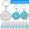12 Pcs Personalized Mis Quince Party Favors Sweet 16 Custom Girls Quinceanera 18 Birthday Souvenir Mirror Keychains (Turquoise) view 2
