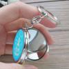 12 Pcs Personalized Mis Quince Party Favors Sweet 16 Custom Girls Quinceanera 18 Birthday Souvenir Mirror Keychains (Turquoise) view 3