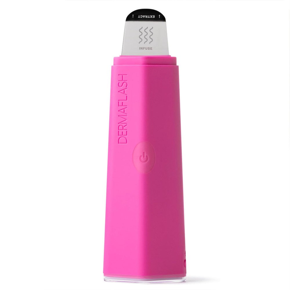 DERMAFLASH DERMAPORE+ Skin Care Device, Ultrasonic 2-in-1 Pore Extractor and Skincare Infuser, Pop Pink