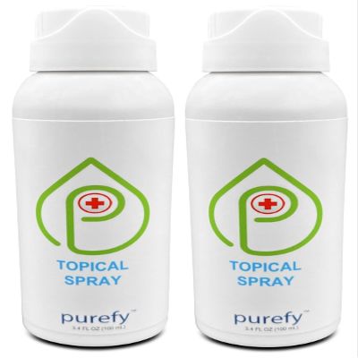 PUREFY Topical Airesol Spray (3.4oz, 2pk) Soothing Face & Body Skin Spray, Purefypro Dermal HOCL Technology, Natural Skincare Support Redness, Irritations, Eyelid Bumps, Dry Skin, Athletic Itch