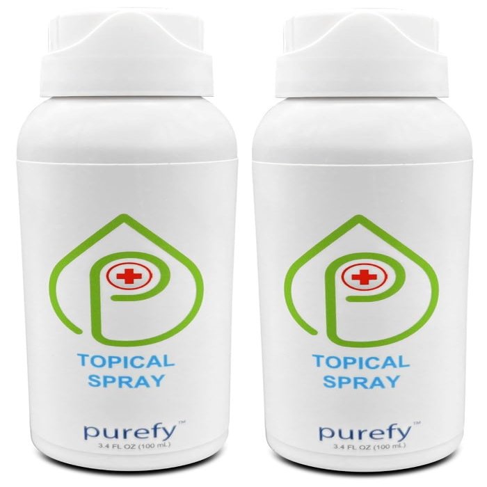 PUREFY Topical Airesol Spray (3.4oz, 2pk) Soothing Face & Body Skin Spray, Purefypro Dermal HOCL Technology, Natural Skincare Support Redness, Irritations, Eyelid Bumps, Dry Skin, Athletic Itch