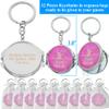 12 Pcs Personalized Mis Quince Party Favors Sweet 16 Custom Girls Quinceanera 18 Birthday Souvenir Mirror Keychains (Pink) view 2