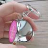 12 Pcs Personalized Mis Quince Party Favors Sweet 16 Custom Girls Quinceanera 18 Birthday Souvenir Mirror Keychains (Pink) view 3