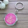12 Pcs Personalized Mis Quince Party Favors Sweet 16 Custom Girls Quinceanera 18 Birthday Souvenir Mirror Keychains (Pink) view 4