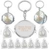 12 Pcs Personalized Mis Quince Party Favors Sweet 16 Custom Girls Quinceanera 18 Birthday Souvenir Mirror Keychains (Silve/gold trim) view 1
