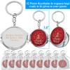 12 Pcs Personalized Mis Quince Party Favors Sweet 16 Custom Girls Quinceanera 18 Birthday Souvenir Mirror Keychains (red) view 2