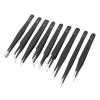 9PCS Stainless Steel Tweezer Set Anti Slip Curved Tips for Repair Tools view 3