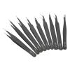 9PCS Stainless Steel Tweezer Set Anti Slip Curved Tips for Repair Tools view 4