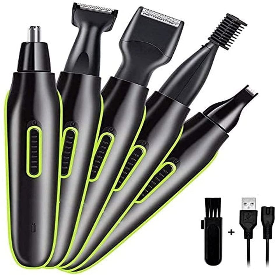 CAFFIA 5 in 1 Ear Nose Hair Trimmer for Men Women Electric Facial Hair Trimmer with - Stainless Steel Blades,Professional Waterproof for Nose Ear Eyebrow Beard