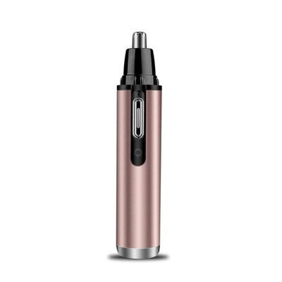 CAFFIA Ear and Nose Hair Trimmer Clipper for Men Women, USB Rechargeable Professional Electric Eyebrow and Facial Hair Trimmer with Waterproof Head Double-Edge Stainless Steel Blade (Rose Gold)
