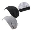 2 Pieces Silky Satin Lined Bonnet Hair Wrap Sleep Cap for Women Turban Hat Beanie Slouchy Cap Chemo Cap Headwear view 1