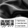 2Pcs Bonnets for Black Women Braid Bonnet, Large Long Satin Bonnet for Braids, Silk Bonnet with Stretchy Tie Band Sleep Cap Hair (2Pcs-Black&Red) view 4