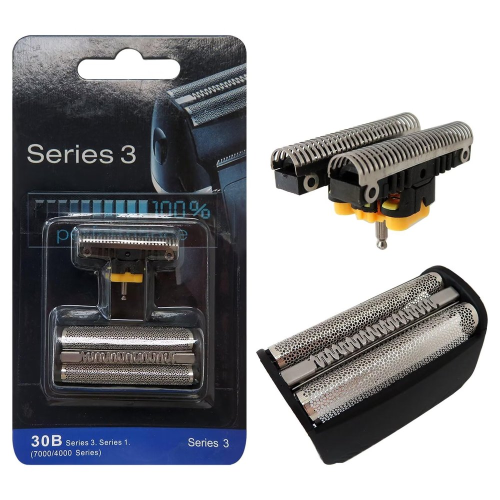 30B Shaver foil &Cutter Head Shearing Blade Replacement for Br-aun 3 Series 7504, 7505, 7510, 7511, 7514, 7515, 7516, 7763, 7783, 7785, 7765(Plastic Sealed Packaging)