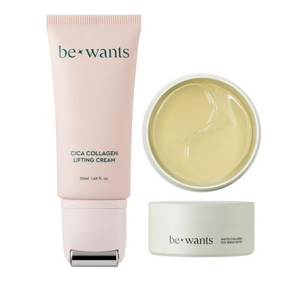 BE+WANTS [K-Beauty] Bewants Cica Collagen Lifting Cream(1.7 fl oz) and Collagen Eye gel patch (60 patches)