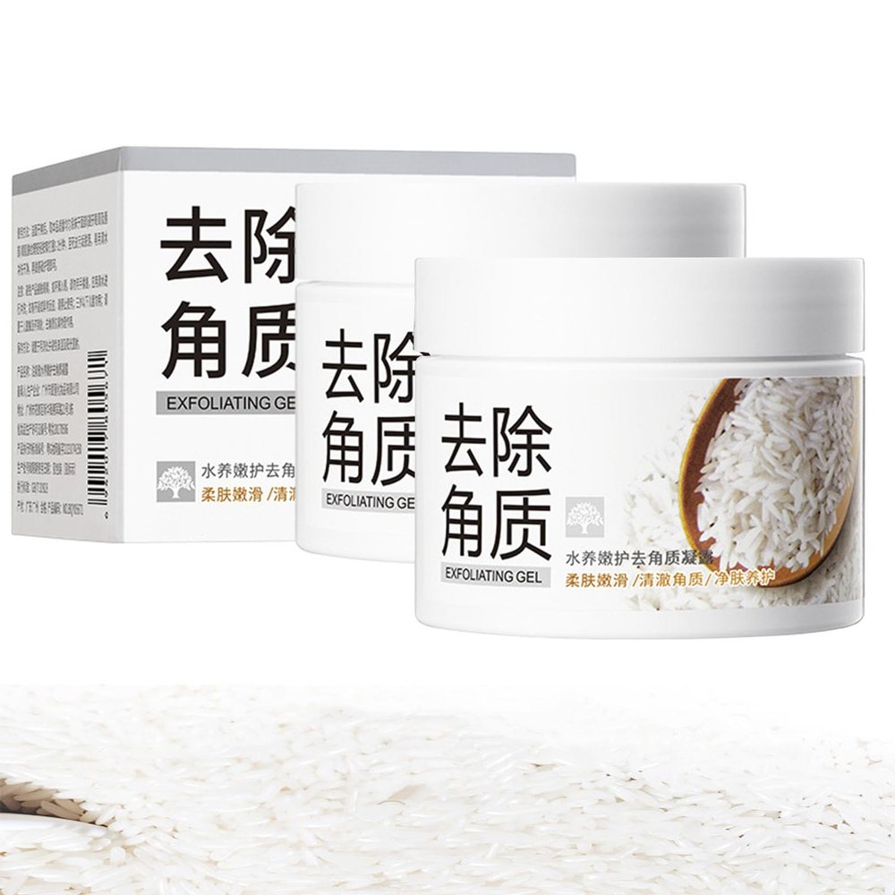 Exfoliante De Arroz Para Aclarar La Piel, Rice Plant Extract Exfoliating Gel, Exfoliante De Arroz Para La Cara, Exfoliating Rice Cleansing Facial Scrub Deep Clean Brighter (2 pcs)
