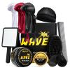 Wave Pomade for Men Strong Hold Easy Wash Hair Cream Grease, Promotes Layered Waves, Moisture, Shine, Brush and Durag Cap Set view 1